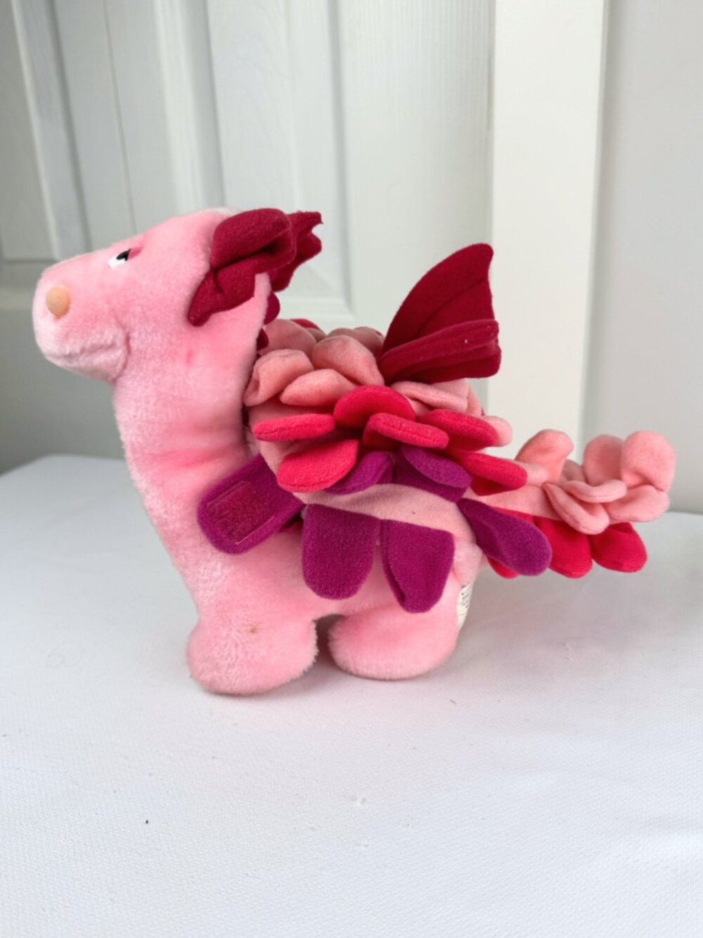 1987 Baby Be Mores Dinosaur Junior Gusty Pink Vintage Plush Hasbro